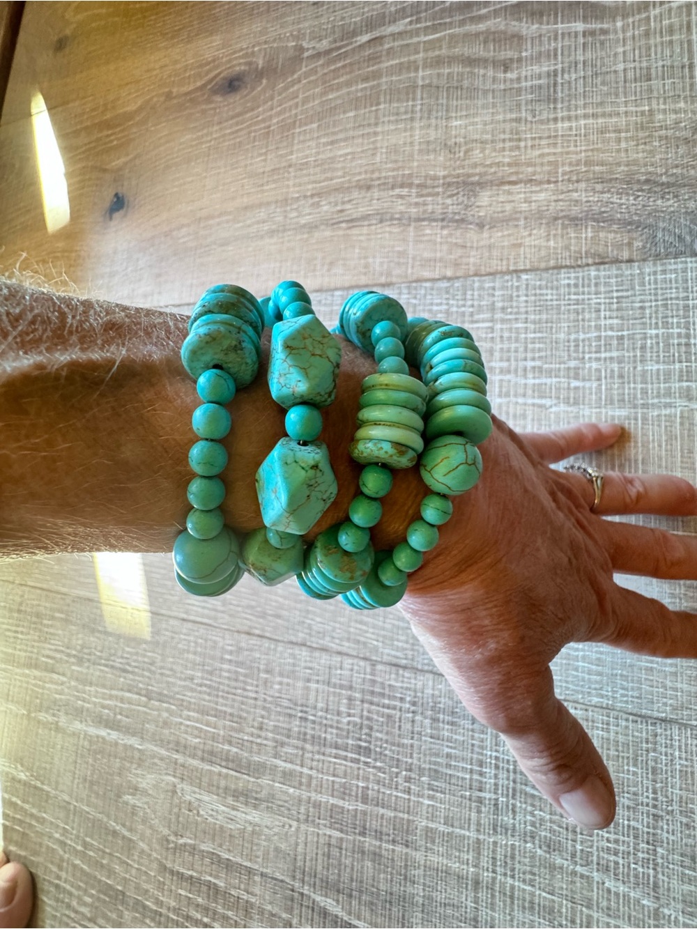 Anglo artist made Turquoise memory wire bracelet